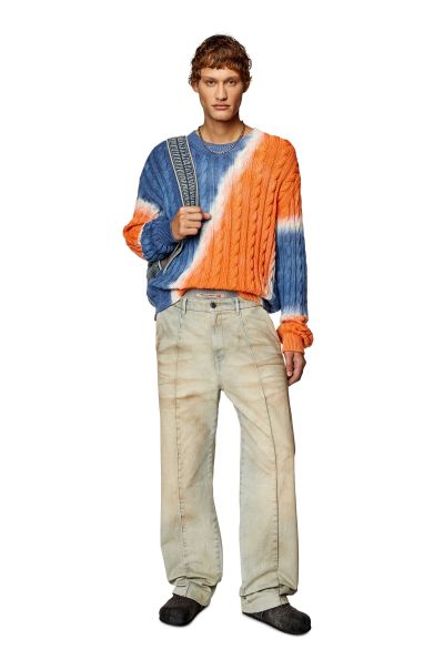 K-Janci Diesel Verarbeitung Pullover Herren Blau/Orange