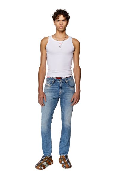 Diesel Herren Slim Jeans 2019 D-Strukt 09F81 Mittelblau Jeans Verkaufspreis