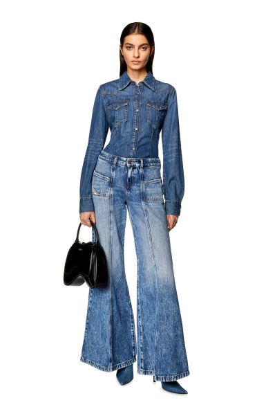 Online Damen Bootcut And Flare Jeans D-Akii 09H95 Jeans Diesel Mittelblau